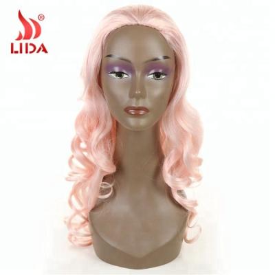 Cina Lida Synthetic Cute Vivid Cosplay Wigs Long Wave Half Curly 3/4 Wig MixColor T613/PINK 20