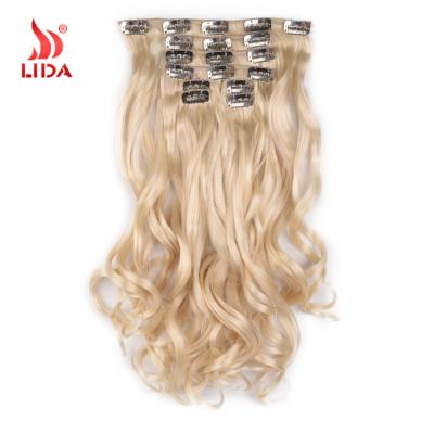 Cina Synthetic Hair Darling Curly Blonde Clip In Hair Extensions Wigs 20Inch 613# Hair Clips For Woman in vendita