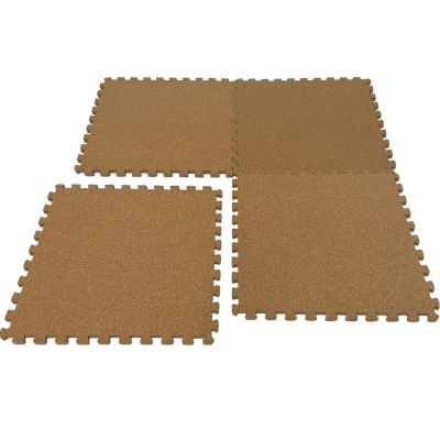 China Eco-Friendly Natural Wood Puzzle Set Playmat High Quality EVA Grain Crawling Mat Cork EVA Interlocking Puzzle Foam Mat for sale