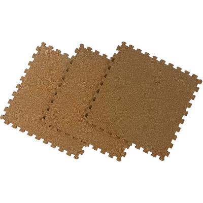 China Eco-Friendly Natural Yoga Non-Slip Decorative EVA Foam Cork Mat Children Floor Play Wooden Puzzle New Design EVA 30x30cm Real for sale