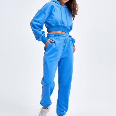 China New Arrivals HS2006 New Arrivals Anti-Pilling Pants Set Crop Two-Piece Main High Quality Joggers Pants Autumn Outftis 2 Piece Set For Women for sale