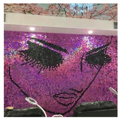 China Integrated Ceilings Sequin Shimmer Wall Decoration Panel Rose Shimmer Wall for sale