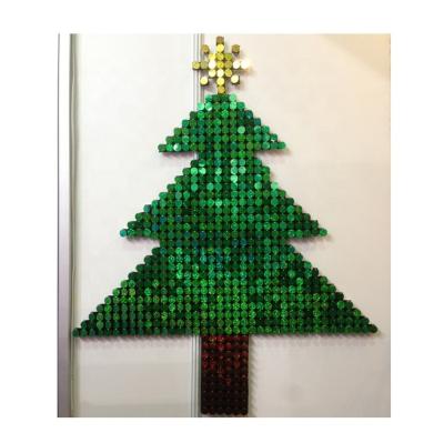 China Shimmer Integrated Ceilings Christmas Display Photo Frame Sequin Wall Panel Backdrop Material for sale