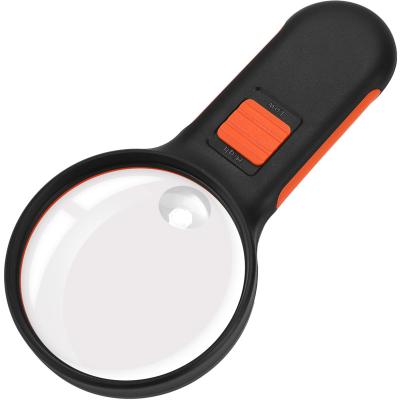 China Magnifier Magnifying Glass with Light 5X 10X LED  Magnifier for Reading 2 Dimming Modes Lightweight Handheld Magnifying for sale