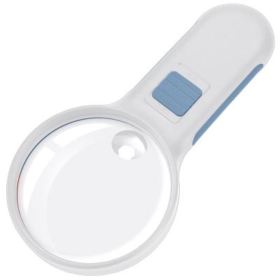 China Magnifier Handheld LED Magnifying Glass 10 x 5 with 4 LED Illuminated Magnifying Glass for Children Hobbies Reading Jewellery for sale