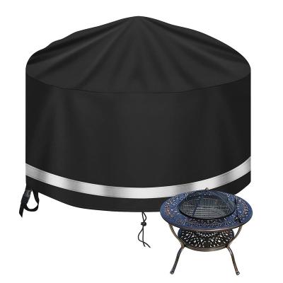 China Stocked 420D Oxford Fabric and Waterproof Round Fire Pit Cover for Fire Barrel and Fire Basket for sale