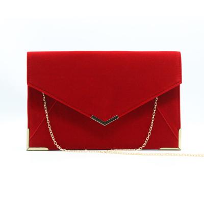 China High quality fashion dinner bag evening trend envelope large capacity clutch bag velvet shoulder bag for sale