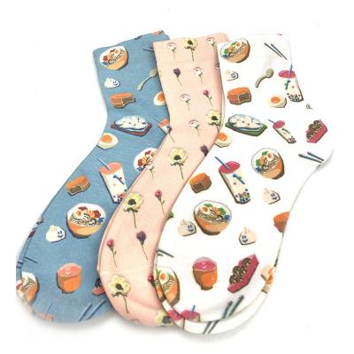 China Breathable Customized OEM Design Mens Happy Foods Socks Colorful Funky Novelty Casual Socks for sale