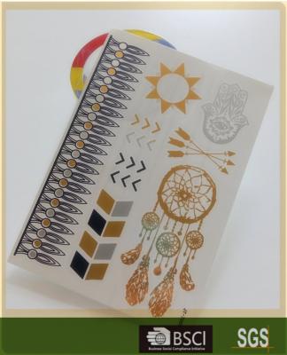 China Water Proof Custom Color Temporary Gold Foil Tattoo Flash Tattoo Stickers for sale