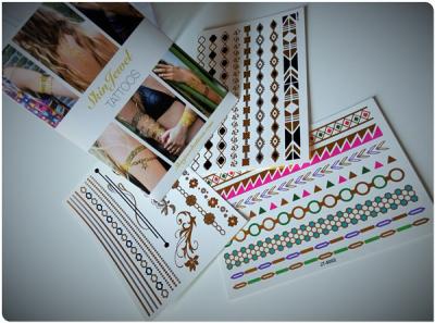 China PP Film Custom Temporary Tattoo Metallic Body Skin Jewel Tattoo Stickers for sale