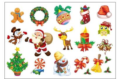 China Christmas Kids Temporary Tattoo Festival Cartoon Sticker Color Printing for sale