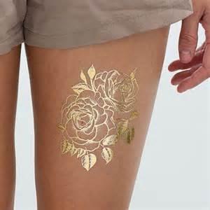 China Golden Flower Design Fake Body Tattoo Sticker Art For Decoration for sale