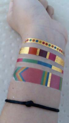 China Colorful Metallic & Gold jewellery inspired temporary tattoos Body Art Accessaries for sale