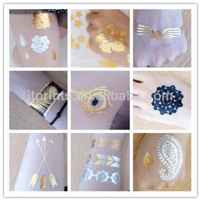 China Waterproof long lasting gold removable tattoos CMYK printing for sale