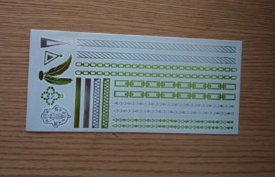 China Waterproof long lasting Metallic Tattoo Jewelry with Stamping and silk screen printing for sale