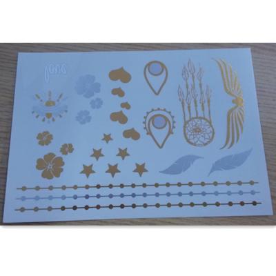 China Fake jewelry metallic temporary tattoo sticker for women Decoration for sale