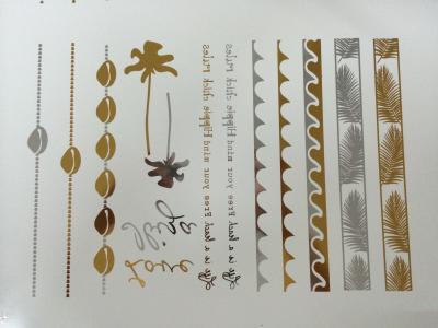 China Metallic Gold skin adult temporary tattoos For women arm band / headbands for sale