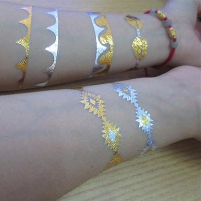 China Silver gold body tattoo jewelry / childrens temporary tattoos for sale