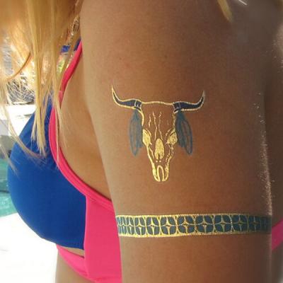 China OEM Metallic gold silver Custom Temporary Tattoo For Decoration for sale