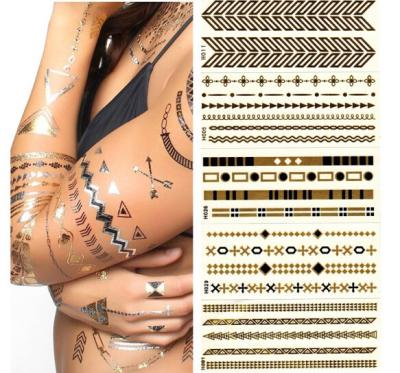 China Personalized Non-Toxic Gold And Silver Metallic Temporary Tattoos For Adults for sale