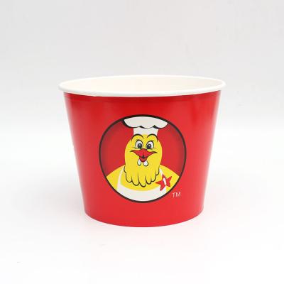 China 130oz single wall disposable food packaging take away paper bucket/fried chicken box for sale