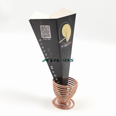 China Disposable French Fries Paper Cone In Paper Packaging Boxes Pancake Cone For Shawarma Pancake Food for sale