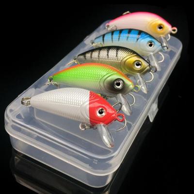 China ABS Plastic Wholesale 5 Colors Artificial Bait Available Hard Crank Plastic Fishing Lures Set Peche Au Blow Seat for sale