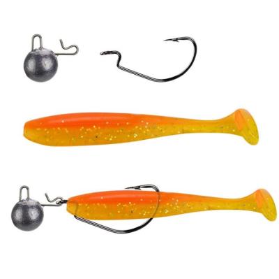 China Simulated Two Color Soft Black Tail Big Minnow Artificial Worm T Hook Bait Lure 13.3*6.2*2.5cm for sale