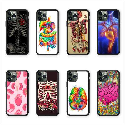 China Eco-friendly Human Organ Brain Heart Flower And Edge Soft Side Phone Case For Iphone 13 12 mini 8 plus xr xs 11 pro Max TPU Cover Bags for sale