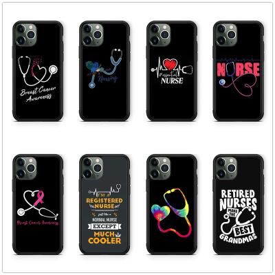 China Nurse Doctor Happy Stethoscope Soft Edge Eco-friendly Phone Case for Iphone xr xs 5s se 6s 7 8 plus 11 12 13 pro TPU cover max bags for sale