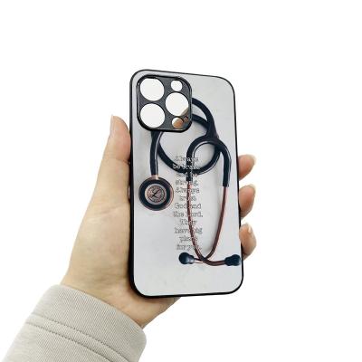 China Eco-friendly Glass Back Case Nurses Doctor Stethoscope Phone Case For Iphone Se 13 6s 8 plus Xr Xs 11 12 mini pro Max Cover Bags for sale