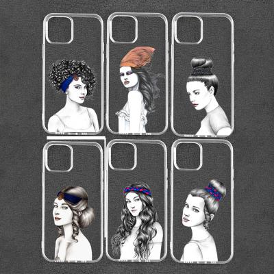 China Custom Made Good Quality Eco-friendly Transperanet Tpu Phone Case For Iphone Se 5S 6s 7 Pro Mini Lovely Girl 8 11 12 Max Plus for sale