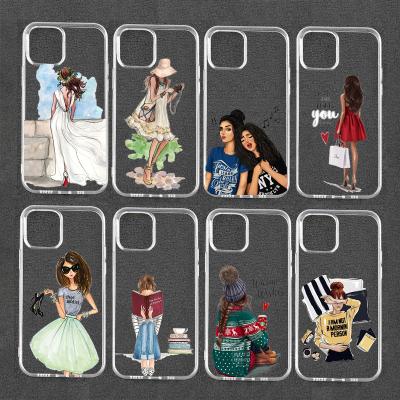 China Good Quality Custom Made Eco-friendly Transperanet Tpu Phone Case For Iphone Se 5S 6s 7 13 8 11 12 mini pro Max Lovely Cases Plus Girl Cover for sale