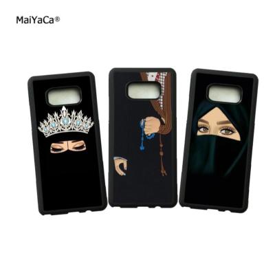 China Eco-friendly Muslim Islamic Girl Soft TPU Side Phone Case For Samsung s20 s6 s7 edge s8 s9 s7 plus lite e note8 note9 note10 case for sale