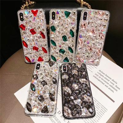 China Eco-friendly Handmade 3D Crystal Full Diamonds Colorful Shiny Rhinestone Phone Case For Iphone 13 12 11 pro XR XS max for sale