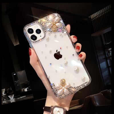 China 3D Crystal Clear Bling Full Diamonds Eco-friendly Handmade Perfume Bottles Phone Case For Iphone 11 12 13 pro XR XS max for sale