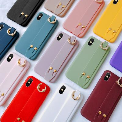 China 1.5mm Thickness Eco-friendly Phone Cases & Accessories For iPhone 11 Pro Max Wrist Strap Phone Case For iphone 7 8 xs plus max xr for sale