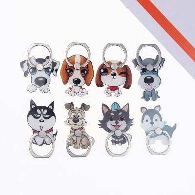 China Cartoon Adjustable Cute Dogs Dog Bone Mobile Phone Stand Holder Metal Mobile Phone Ring Stent Hoarse Acrylic Accessories for sale