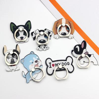 China Cartoon Adjustable Cute Dogs Dog Bone Mobile Phone Stand Holder Metal Mobile Phone Ring Stent Hoarse Acrylic Accessories for sale