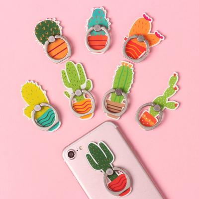 China Adjustable Cute Cartoon Mobile Phone Holder Stand Metal Mobile Phone Ring Stent Acrylic Phone Accessories for sale