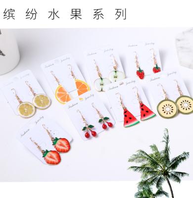 China Wholesale Fashion Cute Fruit Shape Stud Earring For Women Girls New Charm Sweet Cute Strawberry Dangling Dangle Earring for sale