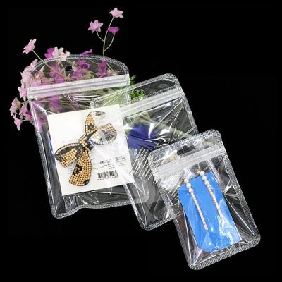 China Security Seal Zip Lock Side Packaging Bags Clear Resealable Clear Top Bag For Earrings Necklace Brooch Underwear Socks for sale