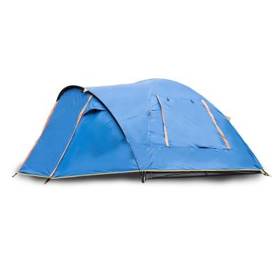 China Various Colors Hot Selling Waterproof One Bedroom Two Vestibule 3-4 Person Polyester Fabric Waterproof Camping Tent for sale