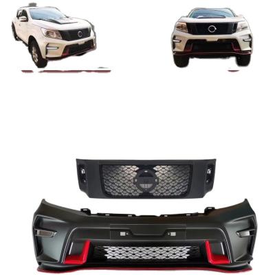 China OFF-ROAD PICKUP TRUCK 4 pcs 4 EXTERIOR ACCESSORIES UPGRADE FRONT BUMPER FACE LIFT BODY KIT FIT FOR NAVARA NP300 to NISMO LOOK WITH GRILL for sale