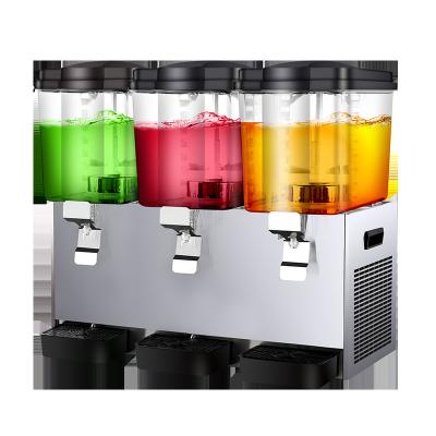 China Commercial Beverage Dispenser Double Cylinder Beverage Refrigeration Full Automatic Juice Machine LYJ20L-3 for sale