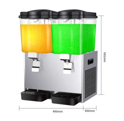 China 20*2l DoubleTanks Commercial Fresh Mix Beverage Beverage CE Approved Stainless Steel Juice Dispenser LYJ20L-2 for sale