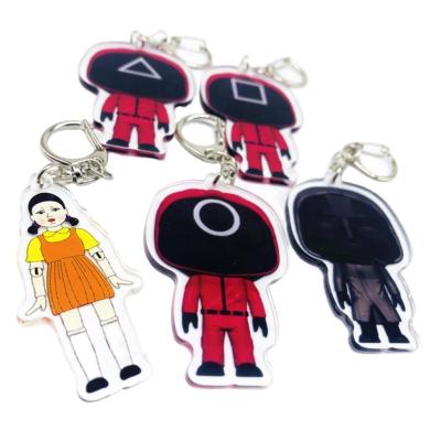 China Squid Key Ring Squid Game Keyring Men's Women's and Children's Toys Buckle Key Chain Cosplay Squid Key Popular Game for Car Keys Key Chain for sale