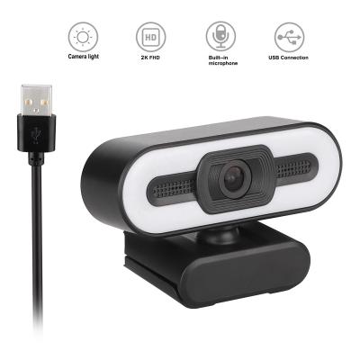 China PC Video Conferencing 2K HD Webcam With Rotatable Computer USB 2.0 And Fill Light Web Camera PC 3.0 Camera With Microphone for sale