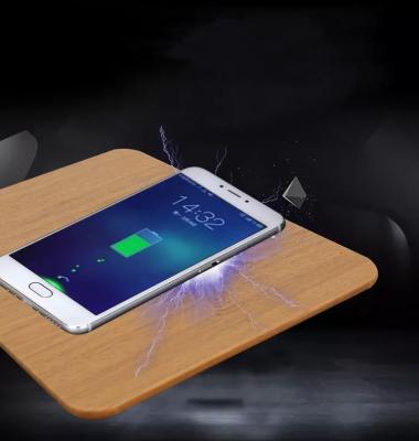 China Mobile Phone QI Desktop Wooden Color Mat Charger Wireless Charging Fast Charging Mouse Pad for sale