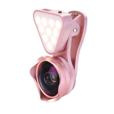 China 3-in-1 ABS+LED Amazon Mobile Phone Lens and Warm Selfie LED Lights with Cell Phone Clip Kits for Smart Phone and Tablets for sale